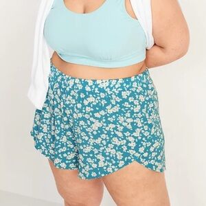 Old Navy Sunday Sleep Light Blue Floral Shorts Sz 4X NWOT